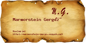 Marmorstein Gergő névjegykártya